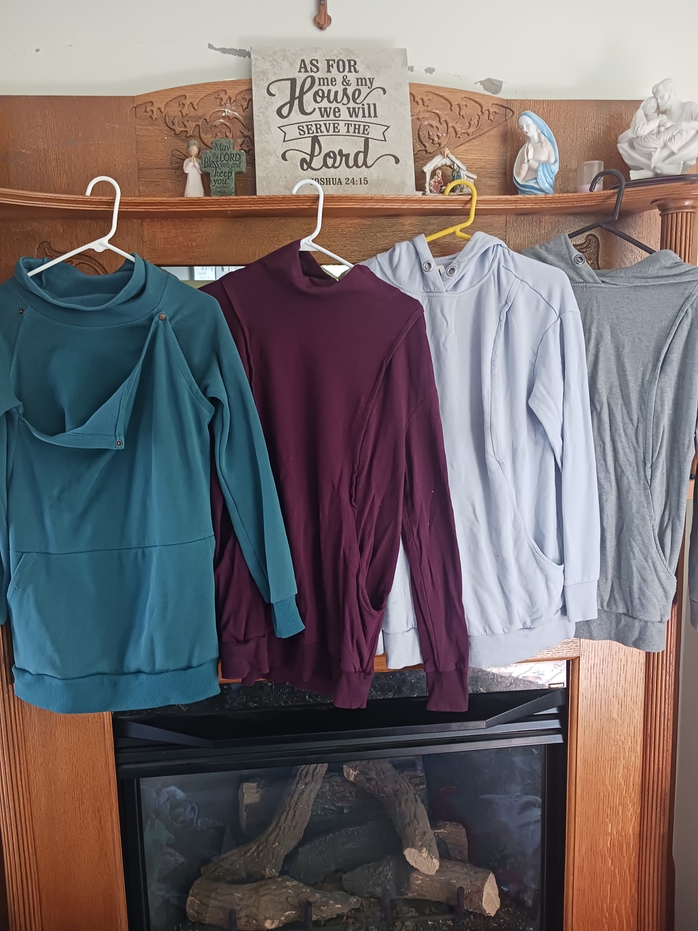 4 | Seraphine & LM Teal, Burgundy, Light Blue & Gray Nursing Sweater Set